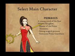 Character Selection screen